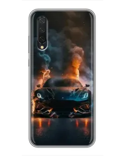 Чехол для Xiaomi Mi 9 Lite с картинкой «Lamborghini дымная эстетика»