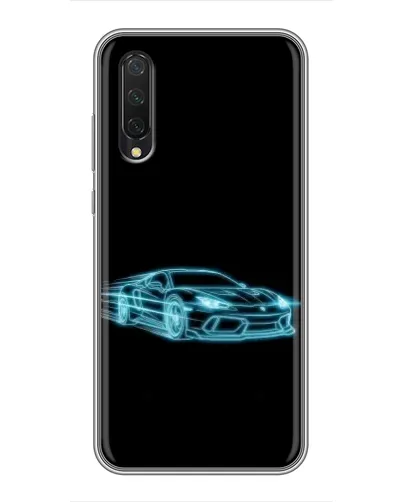 Чехол для Xiaomi Mi 9 Lite с картинкой «Неоновый контур Lamborghini»