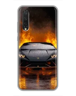 Чехол для Xiaomi Mi 9 Lite с картинкой «Lamborghini в огне»