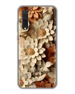 Чехол для Xiaomi Mi 9 Lite с картинкой «Бежевый флористический декор»