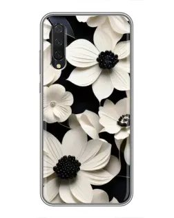 Чехол для Xiaomi Mi 9 Lite с картинкой «Объемные белые цветы»