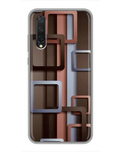 Чехол для Xiaomi Mi 9 Lite с картинкой «Коричневые объемные квадраты»