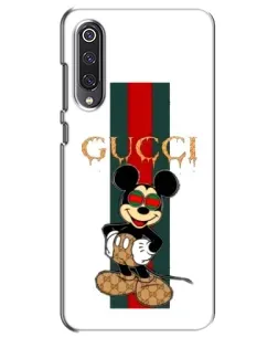 Чехол для Xiaomi Mi 9 SE с картинкой «Микки Маус Gucci — полосы»