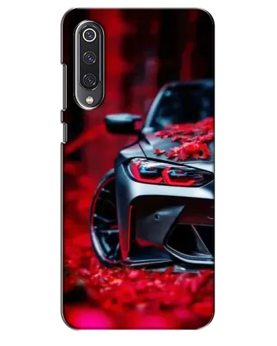 Чехол для Xiaomi Mi 9 SE с картинкой «Спортивная BMW и цветы»