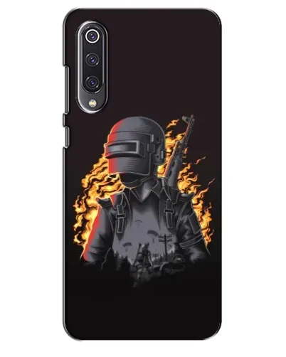 Чехол для Xiaomi Mi 9 SE с картинкой «PUBG — огненный силуэт»