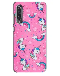 Чехол для Xiaomi Mi 9 SE с картинкой «Unicorn паттерн розовый»