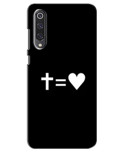 Чехол для Xiaomi Mi 9 SE с картинкой «Крест и Сердце»