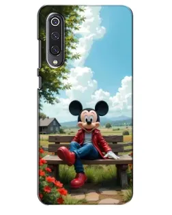 Чехол для Xiaomi Mi 9 SE с картинкой «Микки на скамейке»