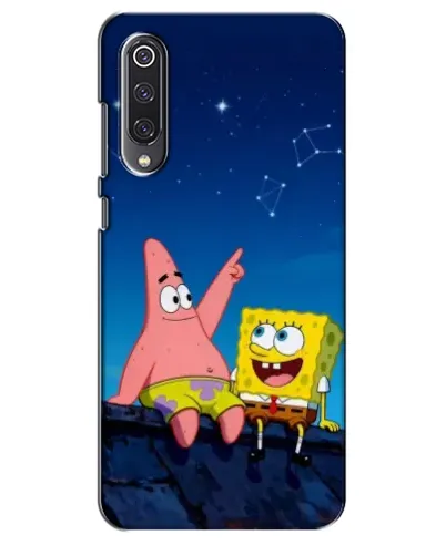 Чехол для Xiaomi Mi 9 SE с картинкой «Губка Боб и Патрик ночью»