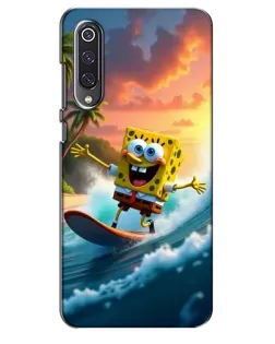 Чехол для Xiaomi Mi 9 SE с картинкой «Губка Боб серфингист»