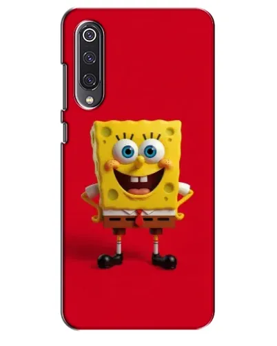 Чехол для Xiaomi Mi 9 SE с картинкой «Спанч Боб на красном»