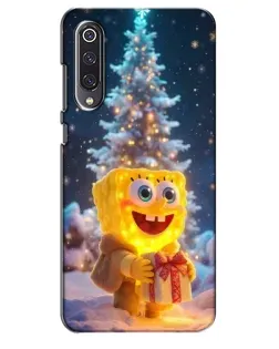 Чехол для Xiaomi Mi 9 SE с картинкой «Рождественский Спанч Боб»