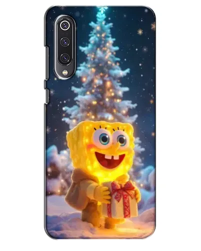 Чехол для Xiaomi Mi 9 SE с картинкой «Рождественский Спанч Боб»