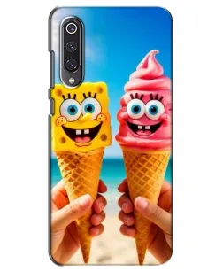 Чехол для Xiaomi Mi 9 SE с картинкой «Спанч Боб мороженое»