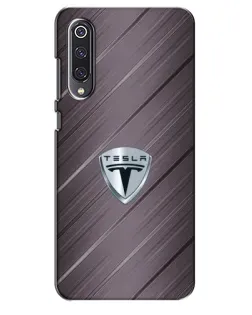 Чехол для Xiaomi Mi 9 SE с картинкой «Металлическая текстура Tesla»