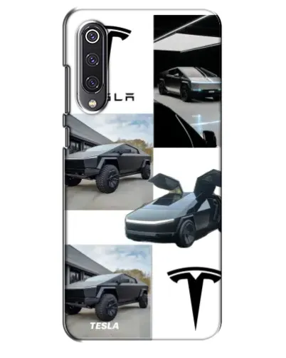 Чехол для Xiaomi Mi 9 SE с картинкой «Коллаж Cybertruck Tesla»