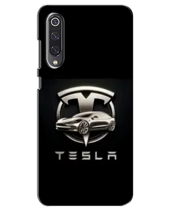 Чехол для Xiaomi Mi 9 SE с картинкой «Tesla — серебристое авто»