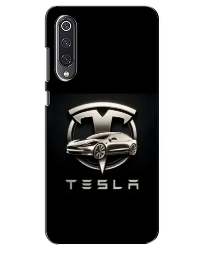 Чехол для Xiaomi Mi 9 SE с картинкой «Tesla — серебристое авто»