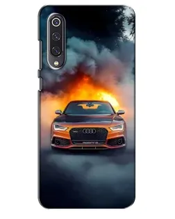 Чехол для Xiaomi Mi 9 SE с картинкой «Audi в огненном дыму»