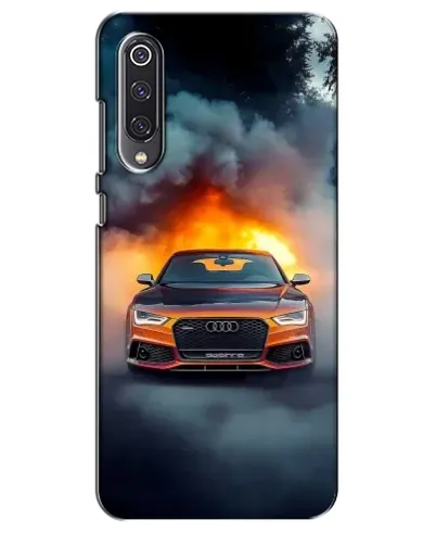 Чехол для Xiaomi Mi 9 SE с картинкой «Audi в огненном дыму»