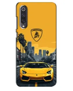 Чехол для Xiaomi Mi 9 SE с картинкой «Желтый Lamborghini город»
