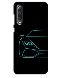 Чехол для Xiaomi Mi 9 SE с картинкой «Голубой силуэт Lamborghini»