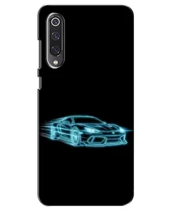 Чехол для Xiaomi Mi 9 SE с картинкой «Неоновый контур Lamborghini»