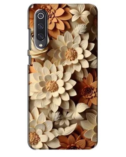Чехол для Xiaomi Mi 9 SE с картинкой «Бежевый флористический декор»