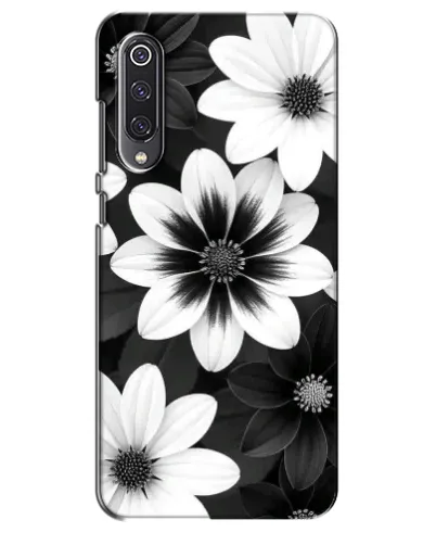 Чехол для Xiaomi Mi 9 SE с картинкой «Монохромные астры»