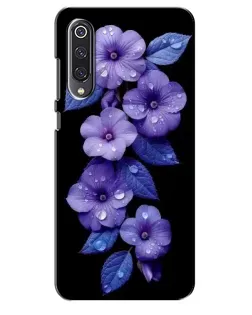 Чехол для Xiaomi Mi 9 SE с картинкой «Фиолетовые цветы с росою»