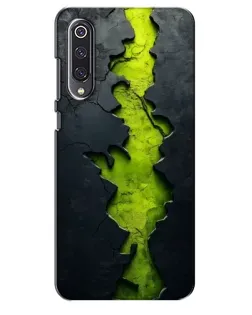 Чехол для Xiaomi Mi 9 SE с картинкой «Салатовый разлом скалы»