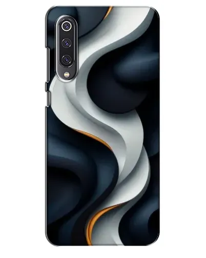 Чехол для Xiaomi Mi 9 SE с картинкой «Объемные черно-белые ленты»