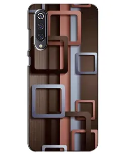 Чехол для Xiaomi Mi 9 SE с картинкой «Коричневые объемные квадраты»