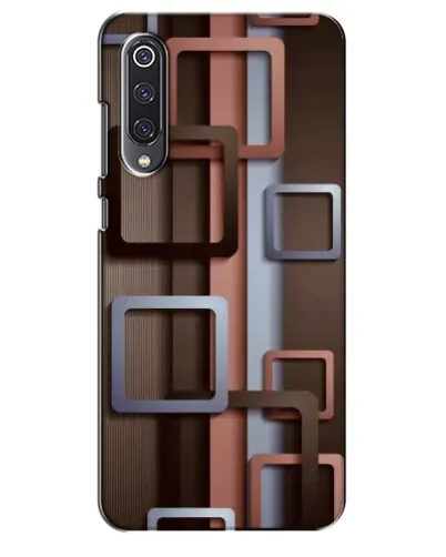 Чехол для Xiaomi Mi 9 SE с картинкой «Коричневые объемные квадраты»