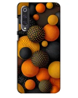 Чехол для Xiaomi Mi 9 SE с картинкой «Объемные оранжевые сферы»