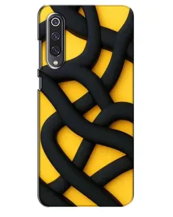 Чехол для Xiaomi Mi 9 SE с картинкой «Черное желтое переплетение»