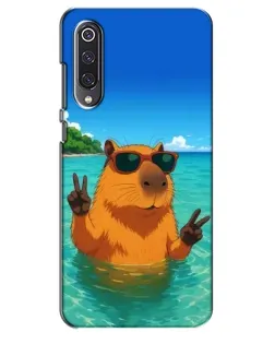 Чехол для Xiaomi Mi 9 SE с картинкой «Морская капибара»