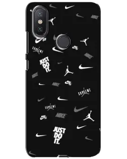 Чохол для Xiaomi Mi A2 Lite з картинкою «Nike Black Pattern»