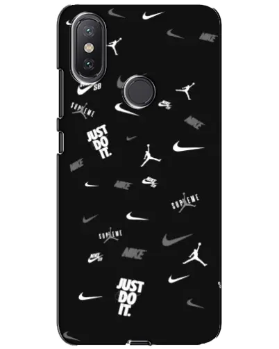 Чохол для Xiaomi Mi A2 Lite з картинкою «Nike Black Pattern» Чохол для Xiaomi Mi A2 Lite з картинкою «Nike Black Pattern»