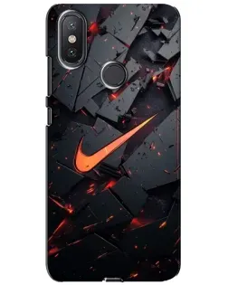 Чохол для Xiaomi Mi A2 Lite з картинкою «Nike — ефект розломів»