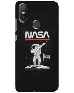 Чохол для Xiaomi Mi A2 Lite з картинкою «NASA — крокуємо по Місяцю»