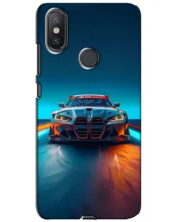 Чехол для Xiaomi Mi A2 Lite с картинкой «BMW — огни неона»