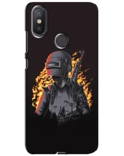 Чохол для Xiaomi Mi A2 Lite з картинкою «PUBG — вогняний силует»