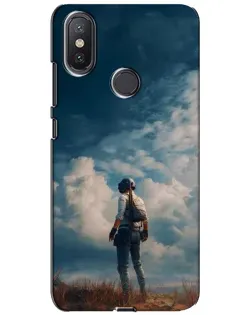 Чохол для Xiaomi Mi A2 Lite з картинкою «Герой PUBG на скелі»