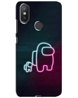 Чохол для Xiaomi Mi A2 Lite з картинкою «Among Us неон-арт»