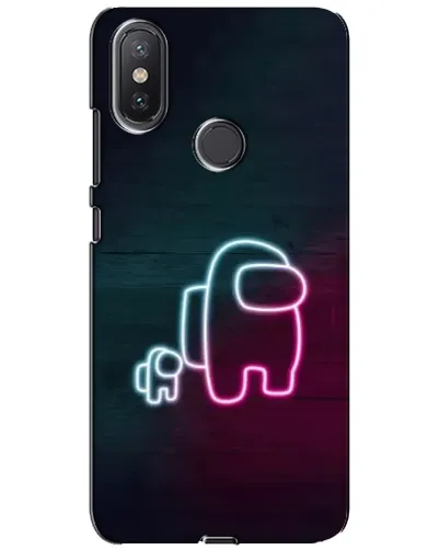 Чохол для Xiaomi Mi A2 Lite з картинкою «Among Us неон-арт»