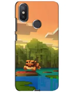 Чохол для Xiaomi Mi A2 Lite з картинкою «Майнкрафт захід сонця»