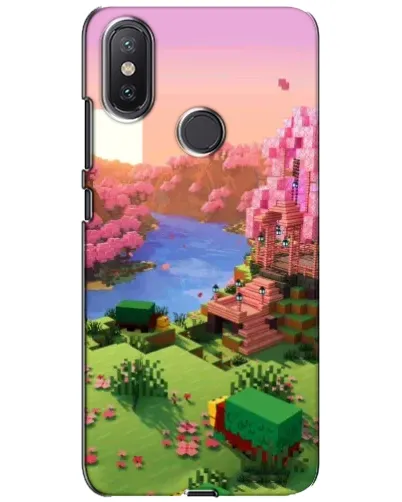 Чохол для Xiaomi Mi A2 Lite з картинкою «Рожеве дерево Minecraft»
