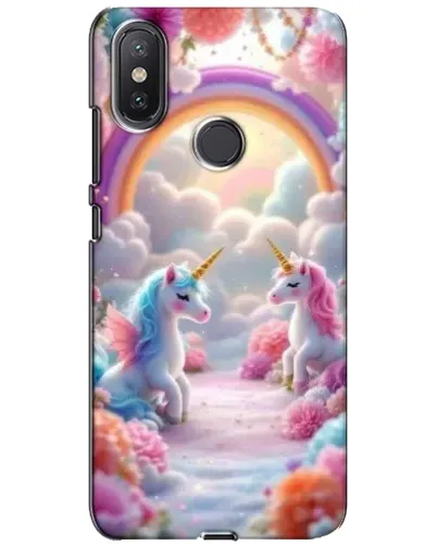 Чохол для Xiaomi Mi A2 Lite з картинкою «Веселка і єдинороги»
