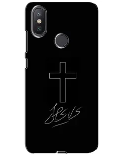 Чохол для Xiaomi Mi A2 Lite з картинкою «Графічний хрест Jesus»